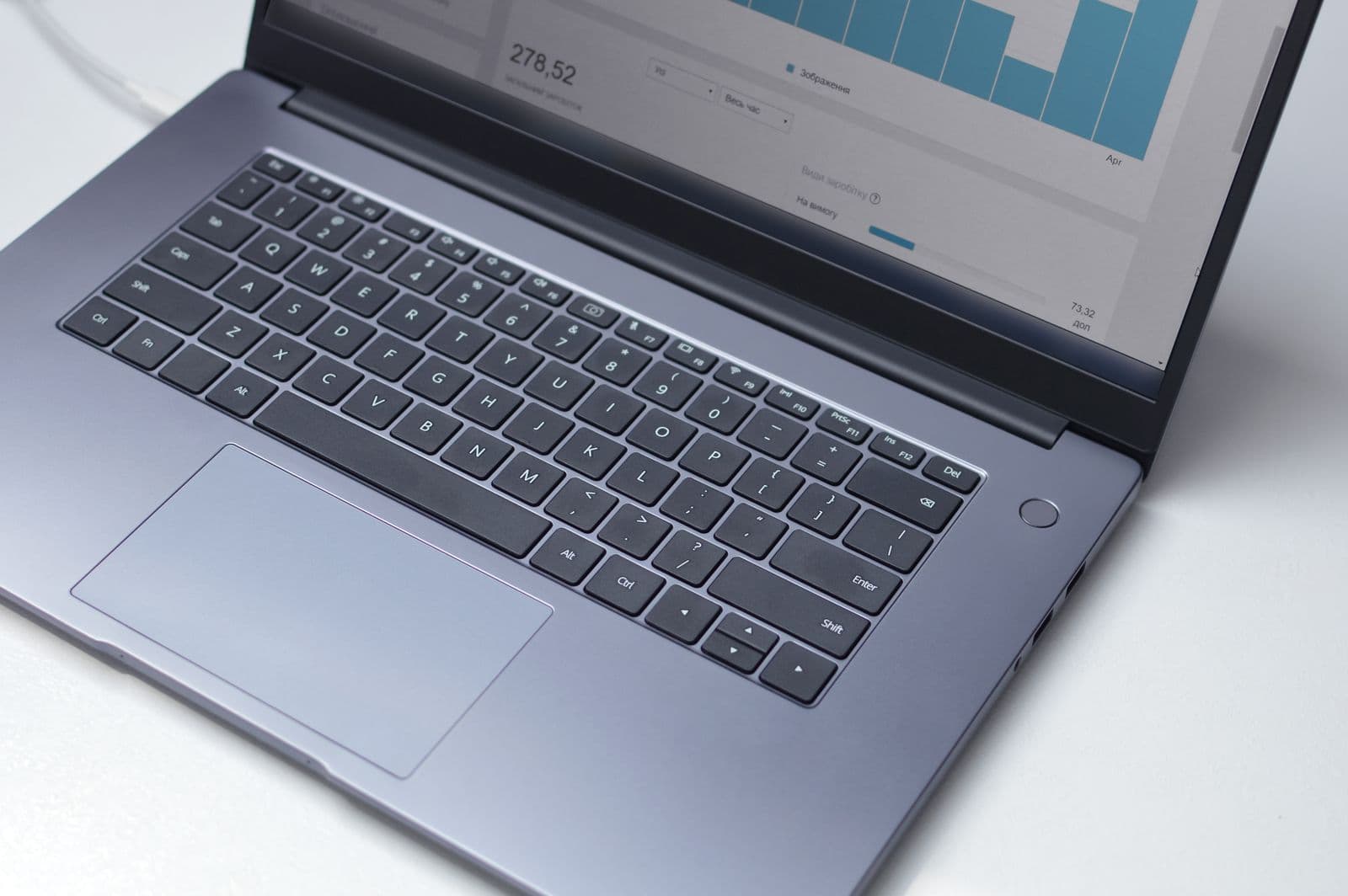Commerce analytics dashboard open on a laptop